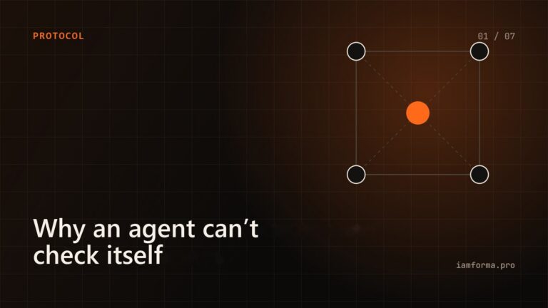 Why an agent cannot check itself