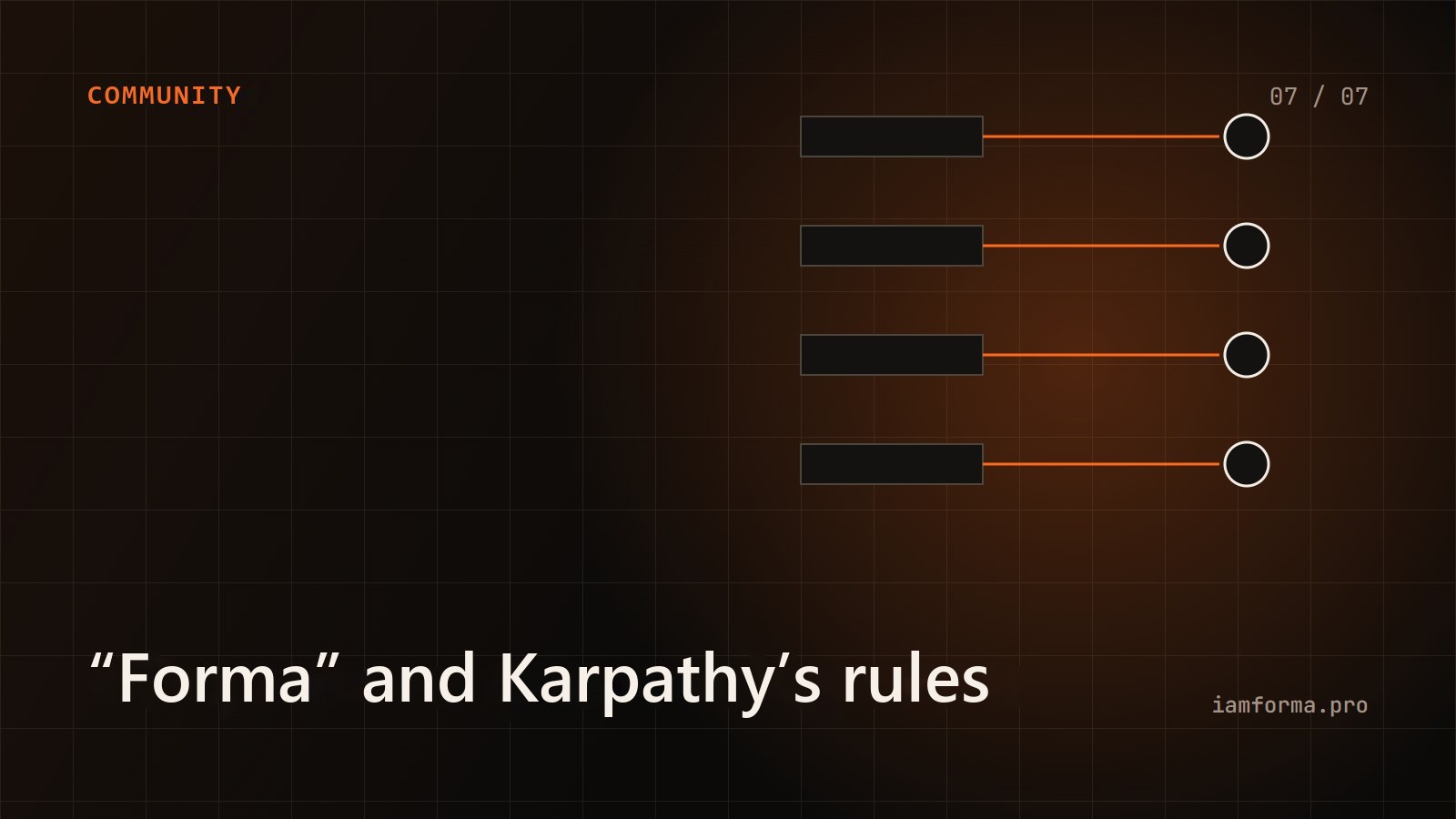 “Forma” and Karpathy’s rules: the same concern, a different design